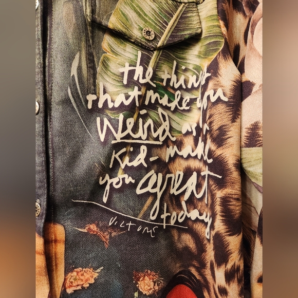 NT MADE IN Italy Vibrant Artistic Button Down Blouse - Picture 6 of 11